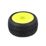 1/28 Electron 2.0 T F/R Tires Mounted 7mm Yellow (4): Micro-T