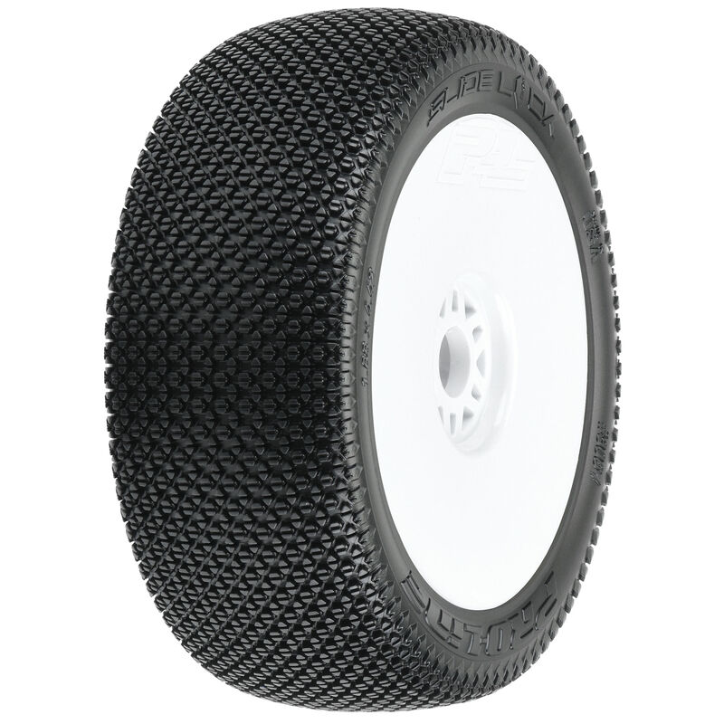 1/8 Slide Lock M3 Front/Rear Buggy Tires Mounted 17mm White (2)