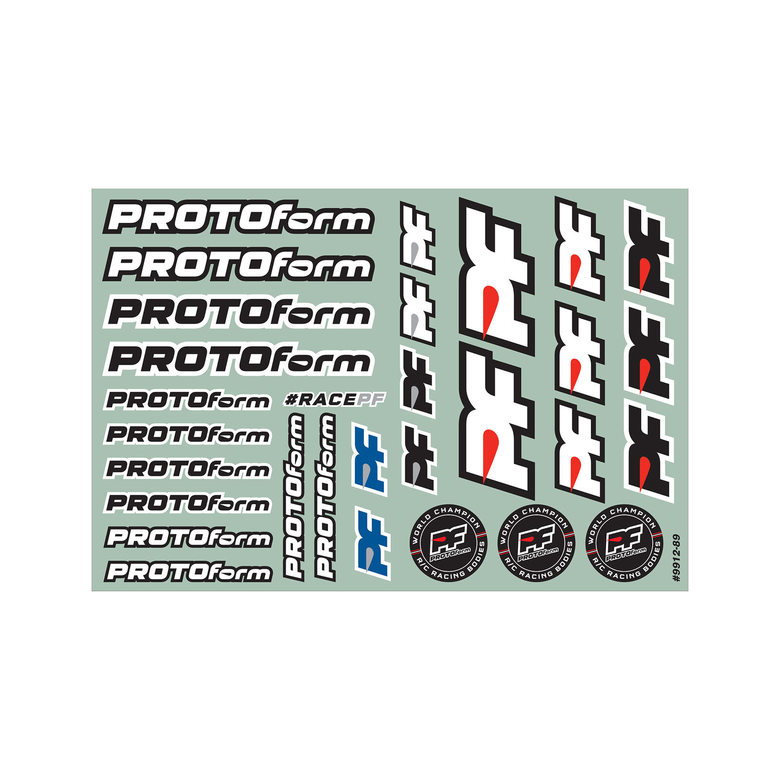 PROTOform Team Decals, Red, Black, White