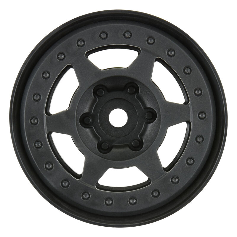 1/10 Holcomb F/R 1.9" 12mm Crawler Bead-Loc Wheels (2) Black