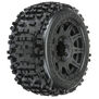 1/8 Badlands F/R 3.8" MT Tires Mounted 17mm Black Raid (2)