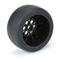 1/16 Reaction Rear Tires MTD 8mm Black/Silver (2): Losi Mini Drag
