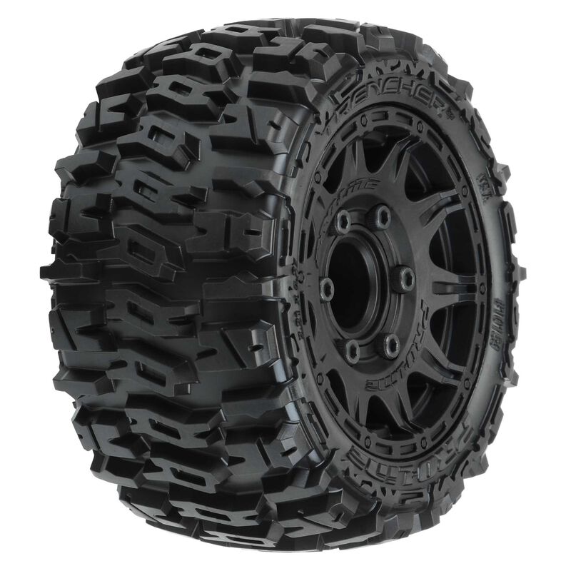 1/10 Trencher LP Front/Rear 2.8" MT Tires Mounted 12mm Blk Raid (2)