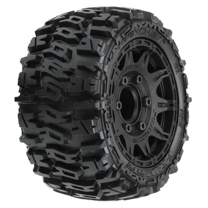 1/10 Trencher LP Front/Rear 2.8" MT Tires Mounted 12mm Blk Raid (2)