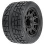 1/8 Menace HP BELTED Fr/Rr 3.8" MT Tires Mounted 17mm Black Raid (2)