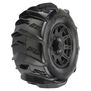 1/8 Dumont F/R 3.8" MT Tires Mounted 17mm Black Raid (2)