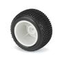 1/18 Hole Shot Front/Rear Mini-T Tires Mounted 8mm White Wheels (2)