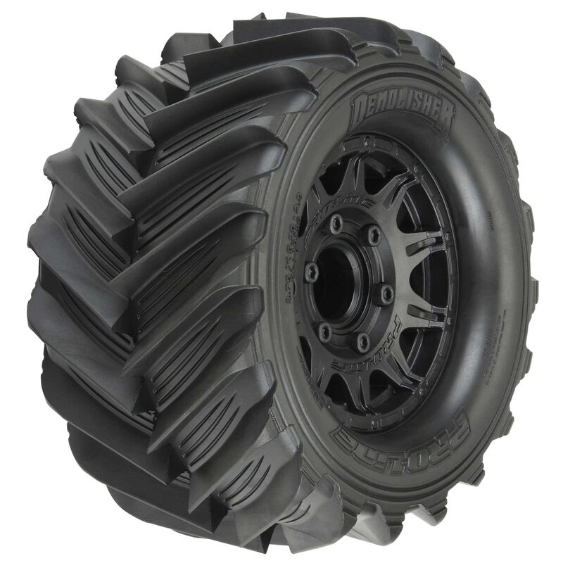 1/10 Demolisher F/R 2.8" Mounted MT 12mm Black Raid Tires (2)