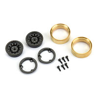 1/24 Rock Shooter Brass F/R 1.0" 7mm Crawler Wheels (2) Black