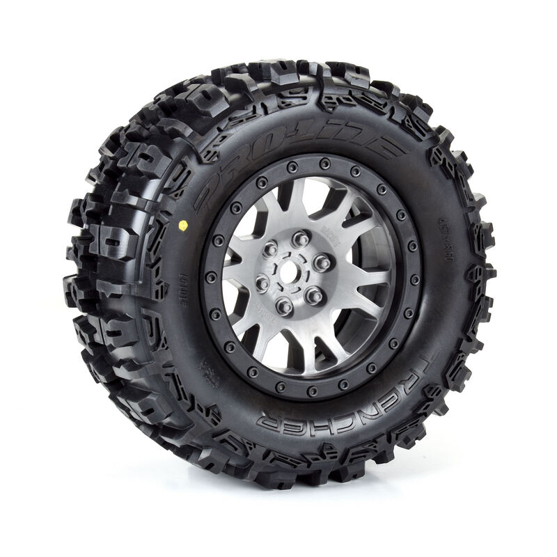 Limited Edition Trencher Pro-Loc F/R Mounted 24mm Gray/Black Impulse (2): X-MAXX