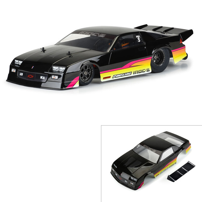 1/10 Pre-Painted/Cut 1985 Chevy Camaro IROC-Z Black Body: 22S Drag Car