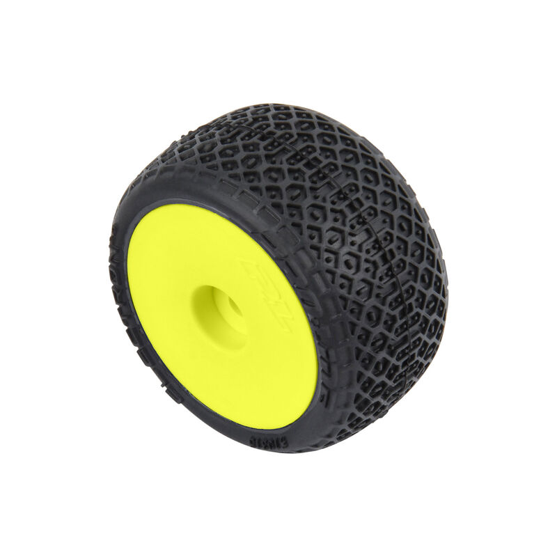 1/28 Electron 2.0 T F/R Tires Mounted 7mm Yellow (4): Micro-T
