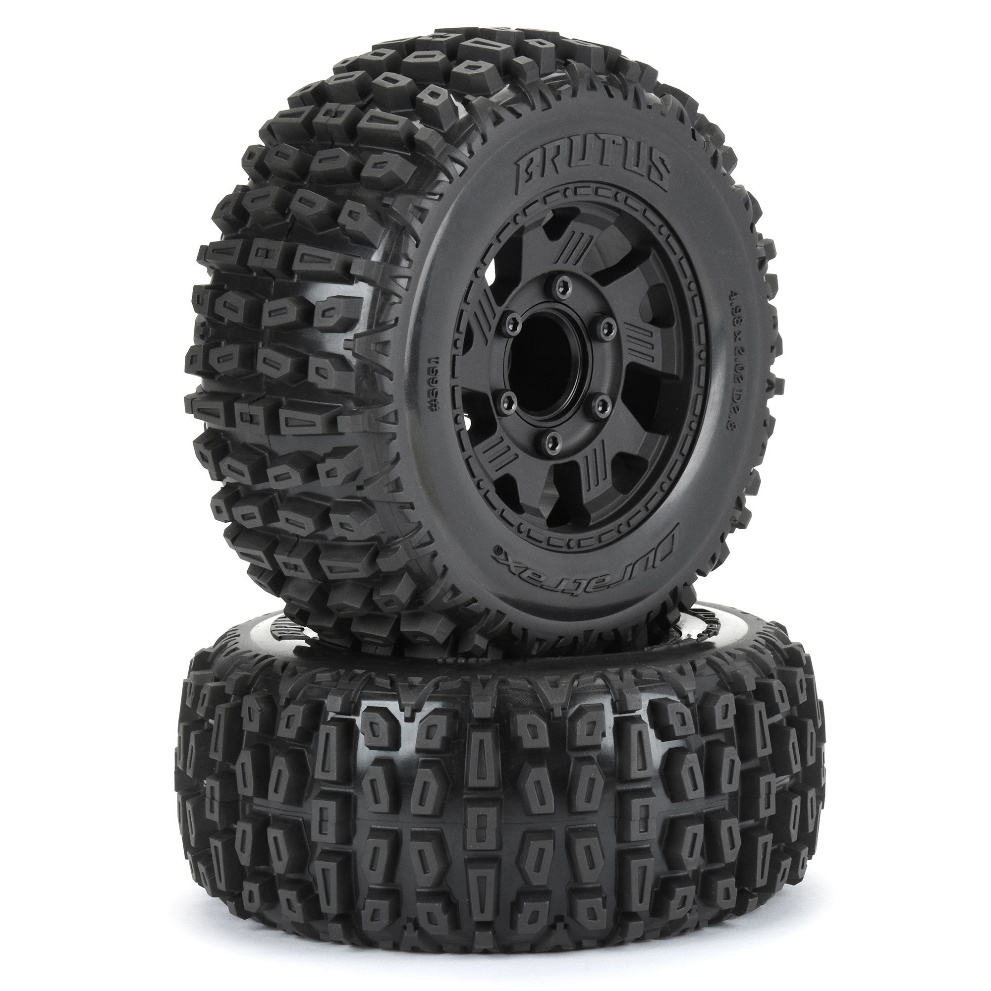 Duratrax 1 10 Brutus F R 2.8 Monster Truck Tires MTD 12mm Black Ripper 2 Pro Line