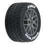 1/12 Goodyear Eagle Wet Tire F/R MTD Gray Wheels (4): Losi NASCAR