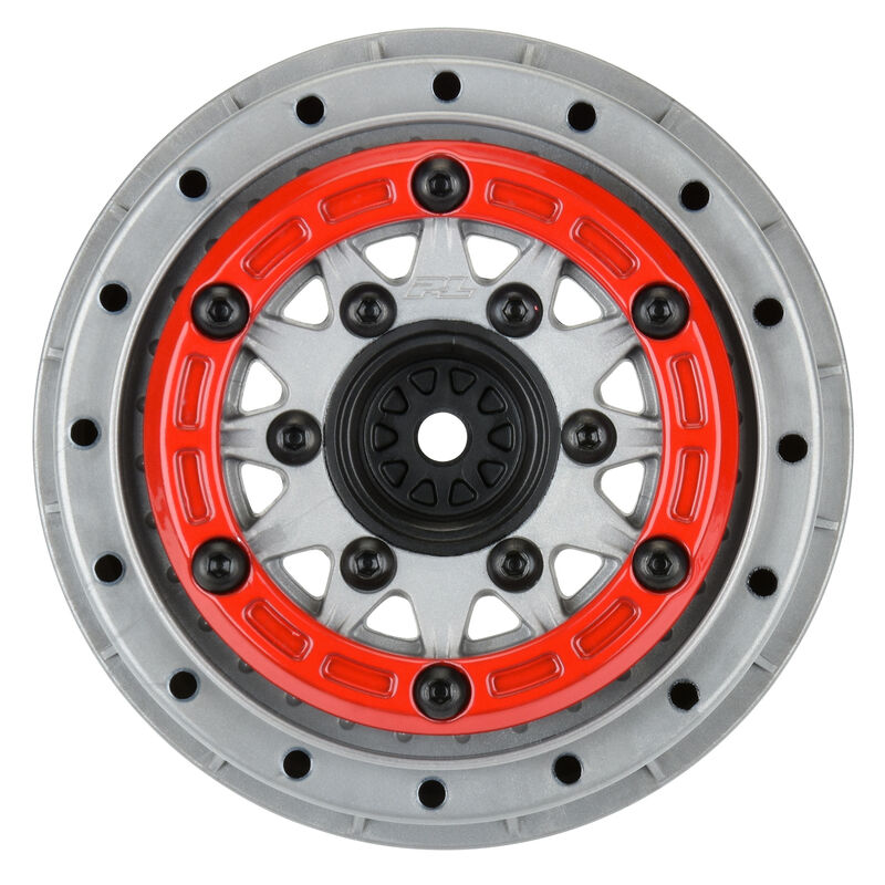 1/10 Raid Bead-Loc F/R 2.2"/3.0" 12 & 14mm SC Wheels (2) Red/Gray