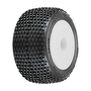 1/18 Hole Shot Front/Rear Mini-T Tires Mounted 8mm White Wheels (2)