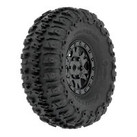 1/24 Trencher Fr/Rr 1.0" Tires Mounted 7mm Black Impulse (4): SCX24