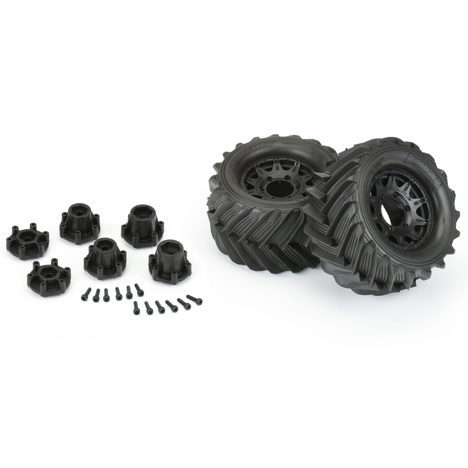 1/10 Demolisher F/R 2.8" Mounted MT 12mm Black Raid Tires (2)
