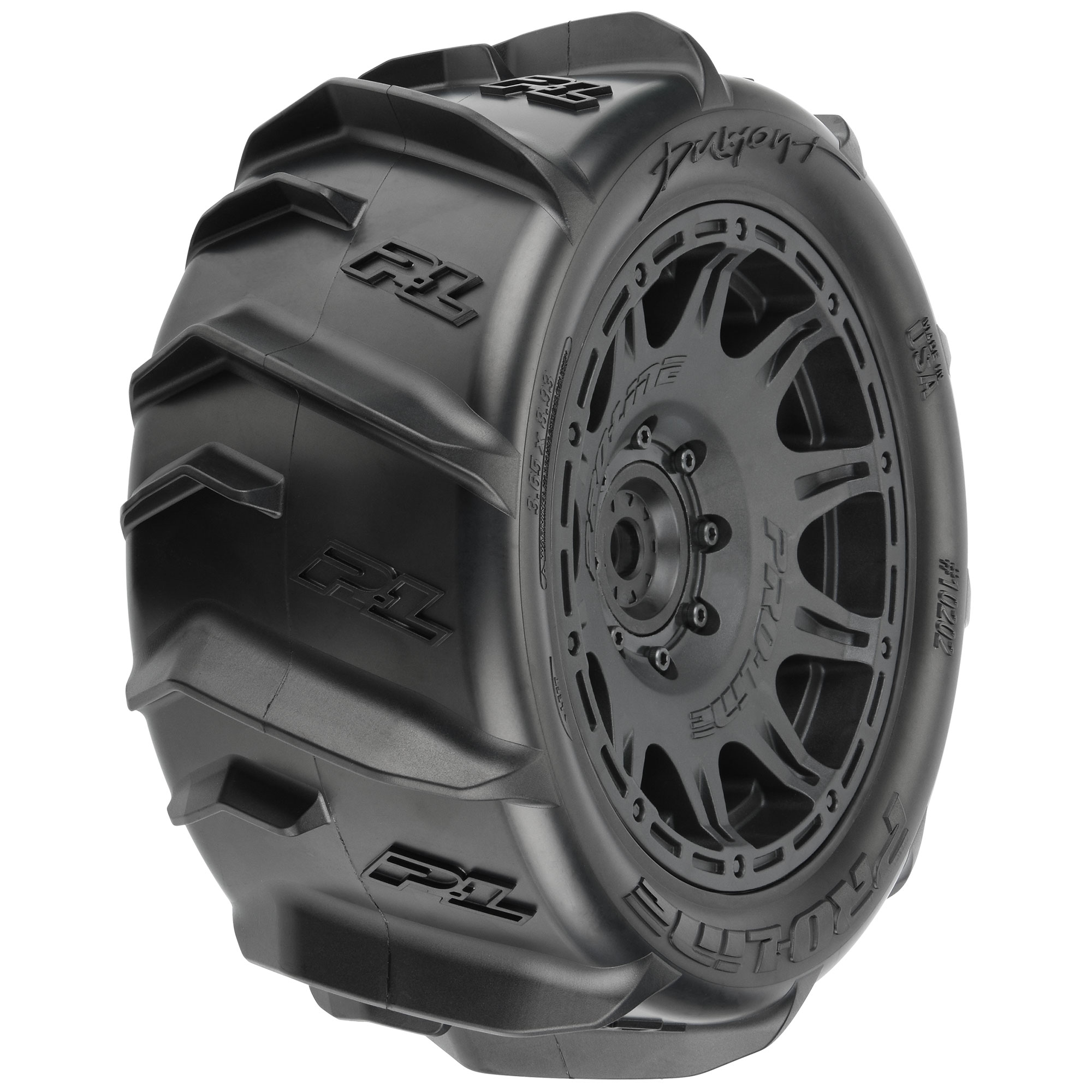 Pro-Line Racing 1/6 Dumont Sand/Snow F/R 5.7” Tires MTD 24mm Black Raid  8x48 Hex (2) | Pro-Line