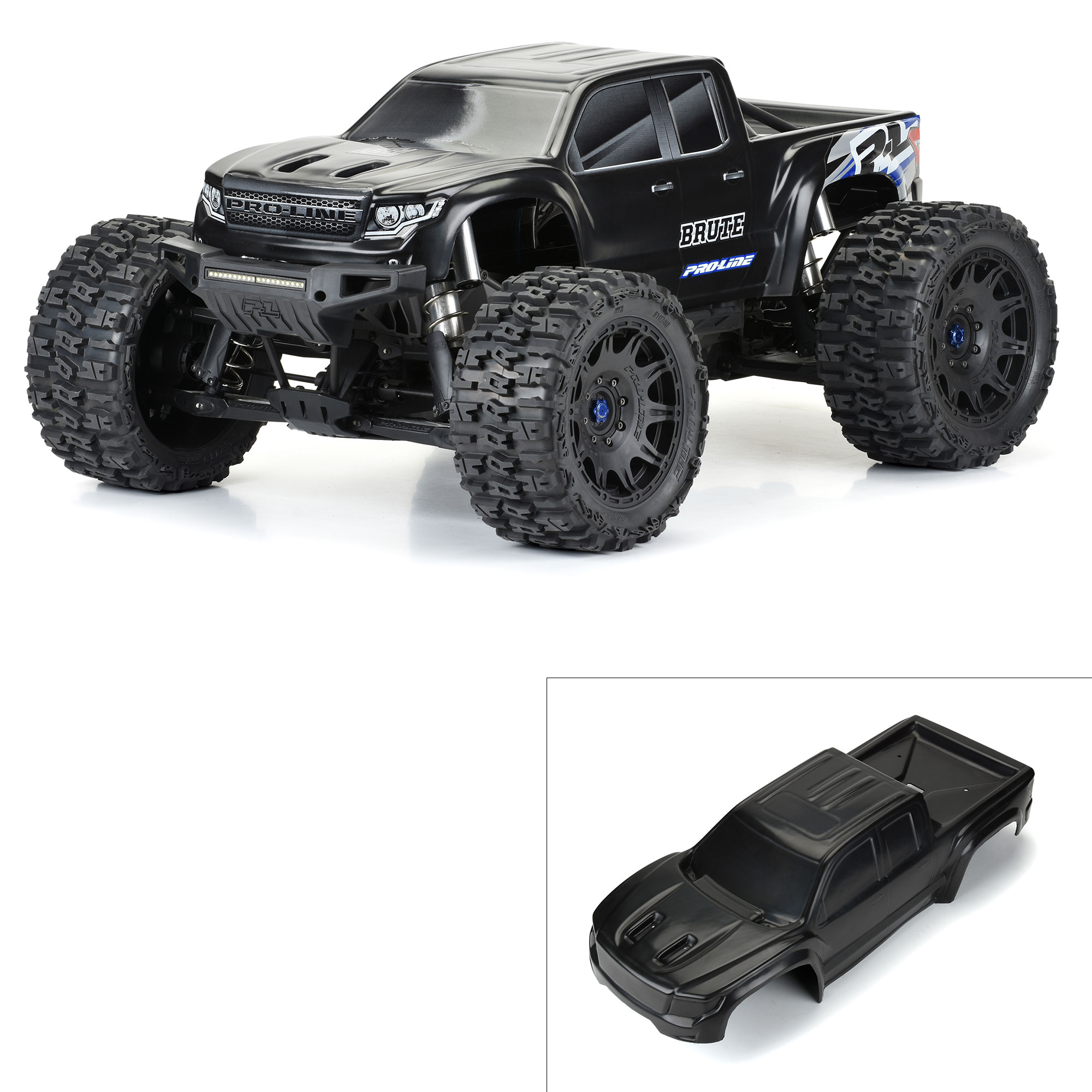 Pro-Line Racing 1/5 Pre-Cut Brute Bash Armor Black Body: X