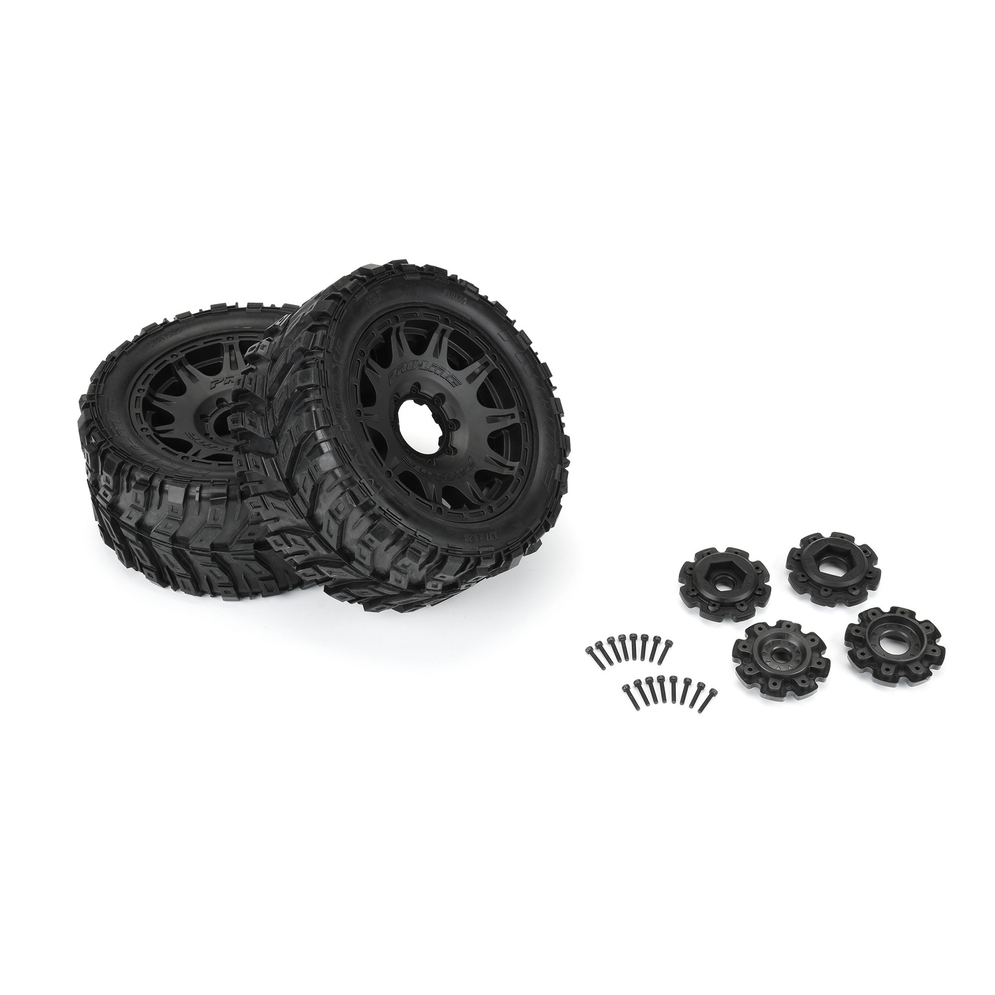 HERCHR 72mm/2.83in Tire Diameter 5mm Hex Wheel Rims & Rubber Tires Set RC  Tires for Unimog Model P06 RC Car Crawler Car(Green)