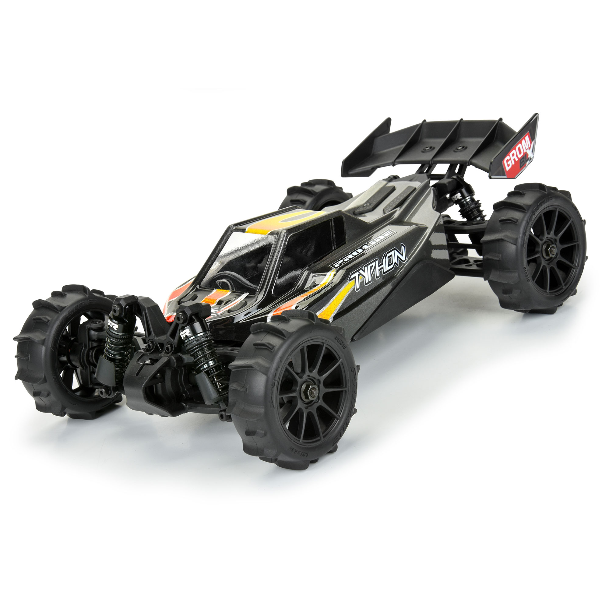 1/14 Dumont F/R Tires MTD 12mm Black Mach-10 (4): Typhon GROM