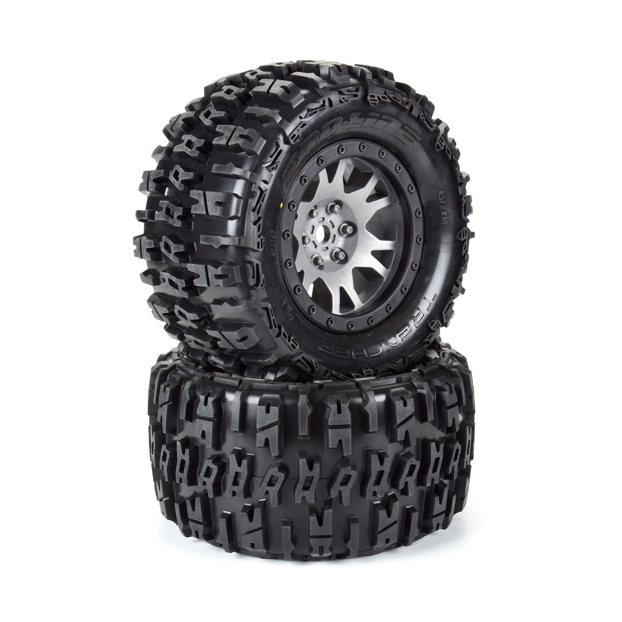 Limited Edition Trencher Pro-Loc F/R Mounted 24mm Gray/Black Impulse (2): X-MAXX