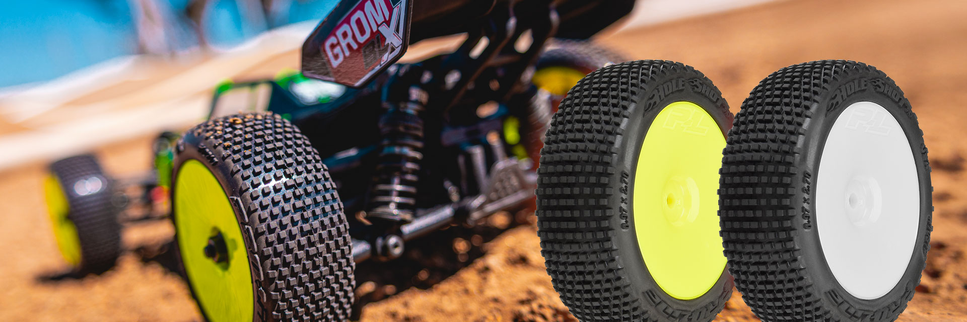 Shop Hole Shot 3.0 1.9 Inch Buggy Tires Mounted for Typhon™ GROM Front or Rear, Mounted on Velocity Wheels