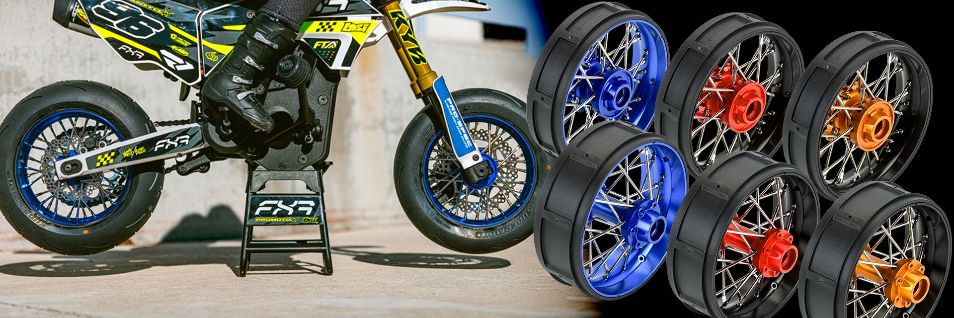 Shop Pro-Spec Aluminum V2 Bead Pre-Assembled Front/Rear Wheels for Losi® Promoto-SM Front and Rear